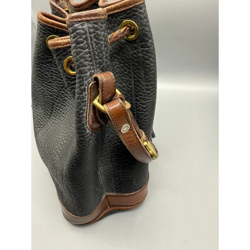 Vintage Dooney & Bourke Drawstring Bucket Bag Black Brown, Wallet, Eyeglass Case
